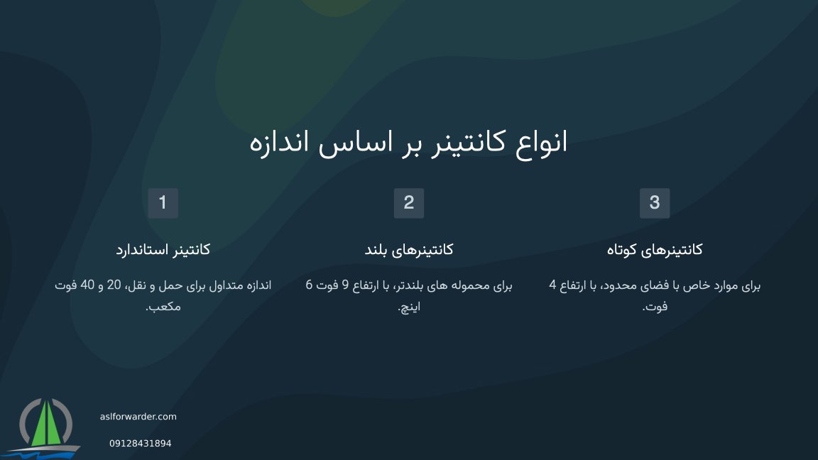 انواع کانتینر ها