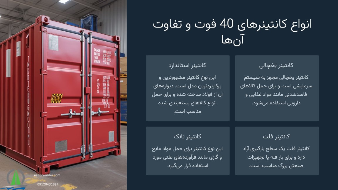 حجم کانتینر 40 فوت
